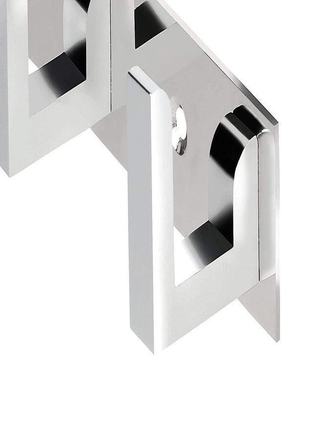 ماب مجموعة من 4 علاقات ملابس فاخرة من الفولاذ المقاوم للصدأ بثلاثة دبابيس على شكل حرف L، مناسبة للحمامات والجدران والأبواب. - Image 3